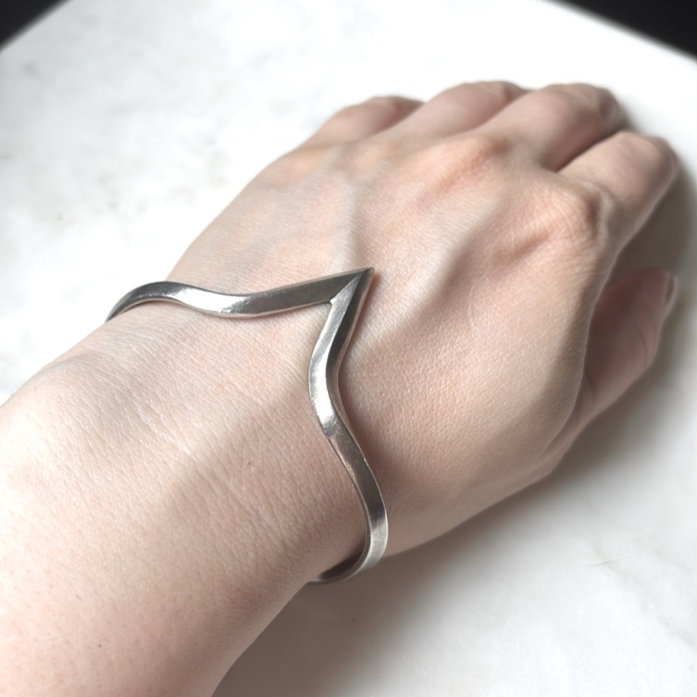 Silver V Cuff